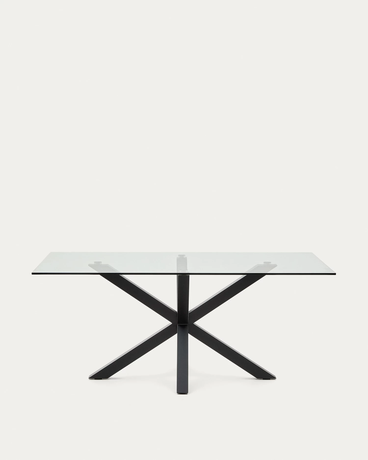 Argo Glass Table With Steel Legs With Black Finish 180 X 100 Cm | Kave Home 3 Argo Glass Table With Steel Legs With Black Finish 180 X 100 Cm | Kave Home