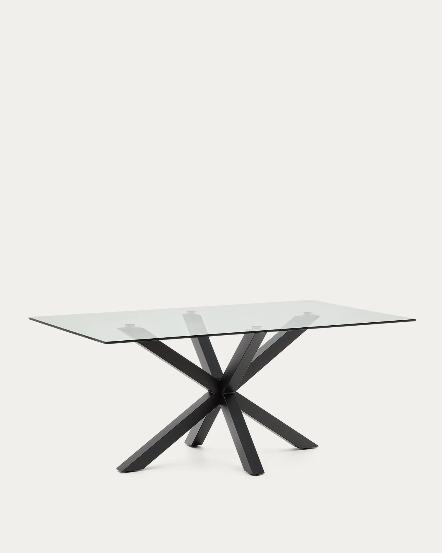 Argo Glass Table With Steel Legs With Black Finish 180 X 100 Cm | Kave Home 8 Argo Glass Table With Steel Legs With Black Finish 180 X 100 Cm | Kave Home - Image 6
