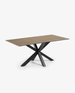 Argo Table 180 Cm Porcelain Iron Corten Finish Black Legs | Kave Home