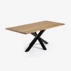 Argo Oak Veneer Table With Natural Finish And Steel Legs With Black Finish 180 X 100 Cm | Kave Home 1 Argo Oak Veneer Table With Natural Finish And Steel Legs With Black Finish 180 X 100 Cm | Kave Home -Quality Furniture Store C409M40 1V01