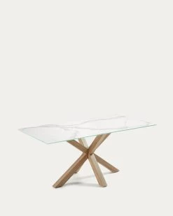 Argo Porcelain Table In White With Steel Wooden Effect Legs 200 X 100 Cm | Kave Home 9 Argo Porcelain Table In White With Steel Wooden Effect Legs 200 X 100 Cm | Kave Home -Quality Furniture Store C429K05 1V02