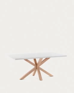Argo Table 200 X 100 Cm White Melamine Wood Effect Legs | Kave Home -Quality Furniture Store C429L05 1V02