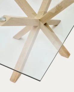 Argo Glass Table With Steel Legs With Wood-effect Finish 180 X 100 Cm | Kave Home 10 Argo Glass Table With Steel Legs With Wood-effect Finish 180 X 100 Cm | Kave Home -Quality Furniture Store C430C07 1D01