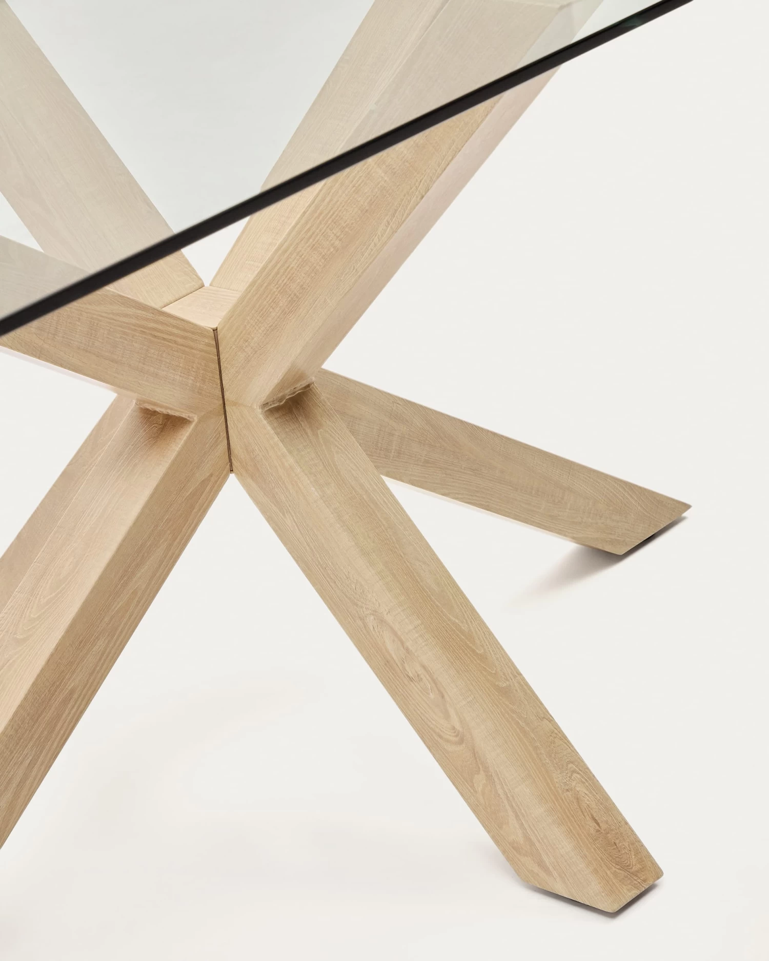 Argo Glass Table With Steel Legs With Wood-effect Finish 180 X 100 Cm | Kave Home 7 Argo Glass Table With Steel Legs With Wood-effect Finish 180 X 100 Cm | Kave Home - Image 5