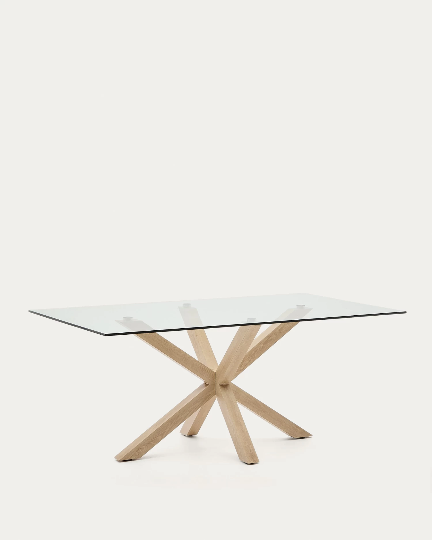 Argo Glass Table With Steel Legs With Wood-effect Finish 180 X 100 Cm | Kave Home 8 Argo Glass Table With Steel Legs With Wood-effect Finish 180 X 100 Cm | Kave Home - Image 6