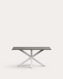 Argo Table 160x90 White Porcelain Iron Moss | Kave Home