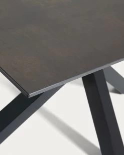 Argo Table 160 Cm Porcelain Iron Moss Finish Black Legs | Kave Home -Quality Furniture Store C436K09 1D01
