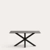 Argo Table 160 Cm Porcelain Iron Moss Finish Black Legs | Kave Home -Quality Furniture Store C436K09 1V01