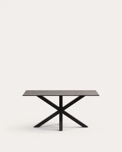 Argo Table 160 Cm Porcelain Iron Moss Finish Black Legs | Kave Home