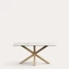 Argo Porcelain Table In White With Steel Wooden Effect Legs 160 Cm | Kave Home 1 Argo Porcelain Table In White With Steel Wooden Effect Legs 160 Cm | Kave Home -Quality Furniture Store C437K05 1V01