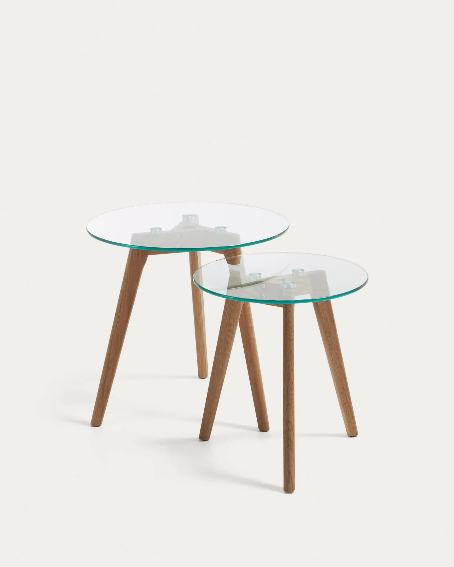Kirb Set Of 2 Side Tables Round Glass à 50 / à 40 Cm | Kave Home 3 Kirb Set Of 2 Side Tables Round Glass à 50 / à 40 Cm | Kave Home