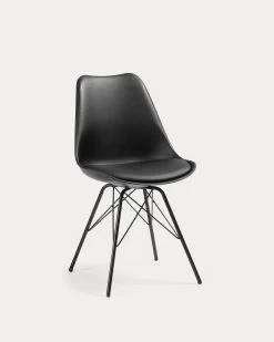 Ralf Black Chair With Metal Legs | Kave Home
