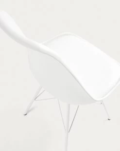 Ralf White Chair With Metal Legs -Quality Furniture Store C768S05 1D02