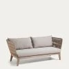 Belleny 3 Seater Sofa In Beige Cord And Solid Acacia Wood 176 Cm FSC 100% | Kave Home