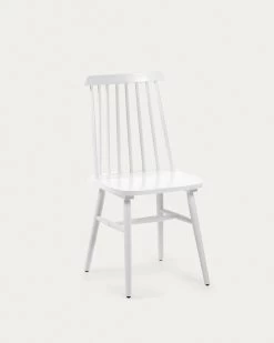 Tressia MDF And Solid Rubber Wood Chair With White Lacquer | Kave Home