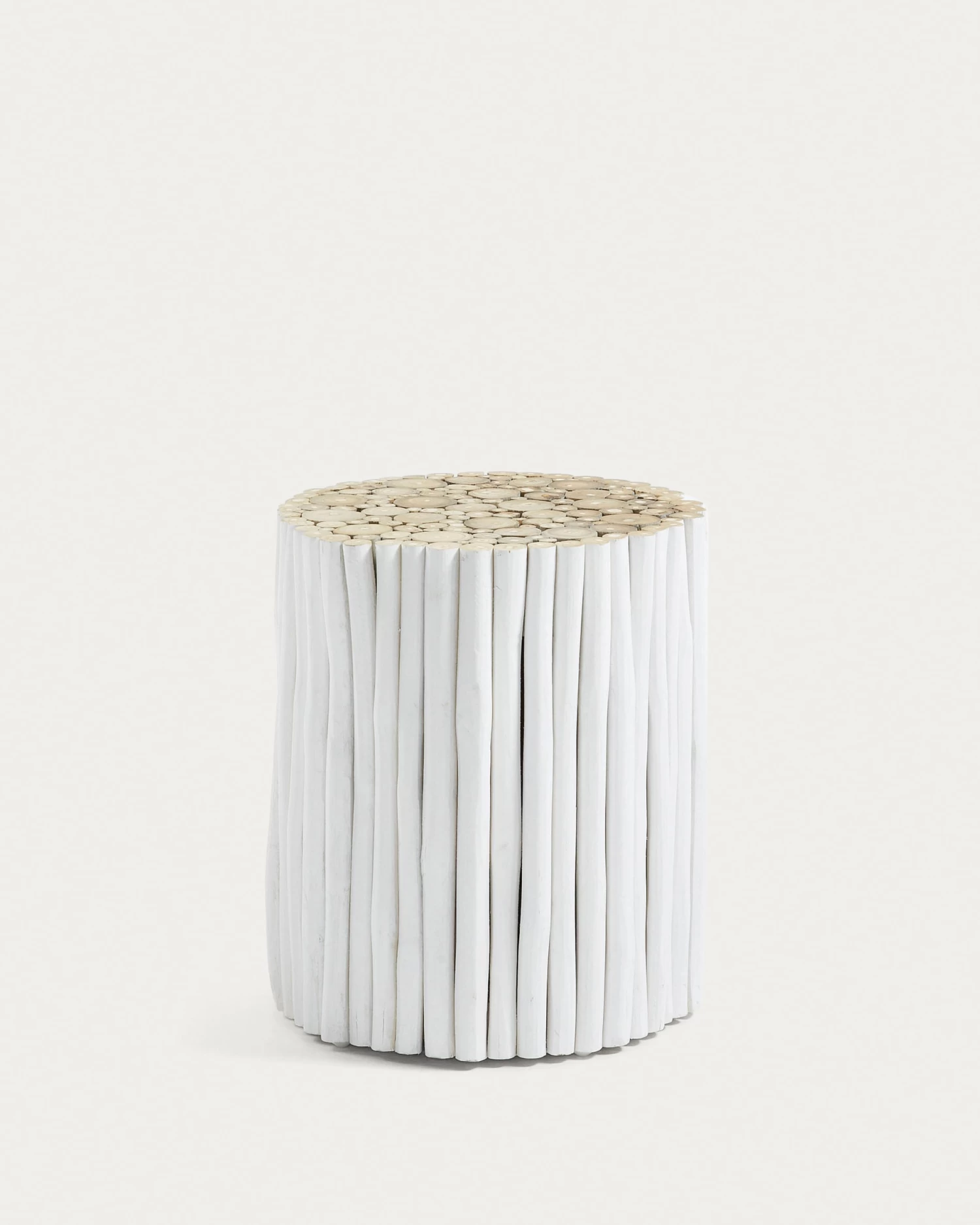 Filip Solid Teak With White Finish Side Table à 35 Cm | Kave Home 3 Filip Solid Teak With White Finish Side Table à 35 Cm | Kave Home