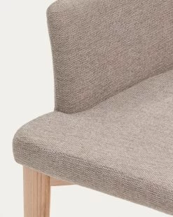 Croft Chair In Brown Chenille With Solid Ash Wood Legs | Kave Home -Quality Furniture Store CC0077KY10 1D02