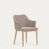 Croft Chair In Brown Chenille With Solid Ash Wood Legs | Kave Home -Quality Furniture Store CC0077KY10 1V01
