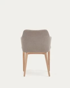 Croft Chair In Brown Chenille With Solid Ash Wood Legs | Kave Home -Quality Furniture Store CC0077KY10 1V05