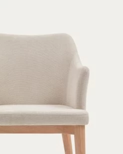 Croft Chair In Beige Chenille With Solid Ash Wood Legs | Kave Home 13 Croft Chair In Beige Chenille With Solid Ash Wood Legs | Kave Home -Quality Furniture Store CC0077KY12 1D01