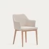 Croft Chair In Beige Chenille With Solid Ash Wood Legs | Kave Home -Quality Furniture Store CC0077KY12 1V01