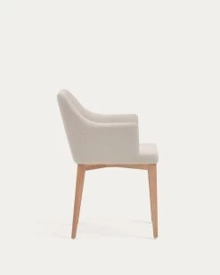 Croft Chair In Beige Chenille With Solid Ash Wood Legs | Kave Home 15 Croft Chair In Beige Chenille With Solid Ash Wood Legs | Kave Home -Quality Furniture Store CC0077KY12 1V02