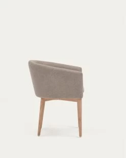 Harlan Brown Chenille Chair With Solid Ash Wood Legs -Quality Furniture Store CC0078KY10 1V02