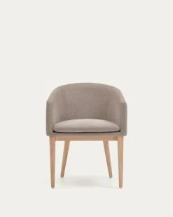 Harlan Brown Chenille Chair With Solid Ash Wood Legs -Quality Furniture Store CC0078KY10 1V04