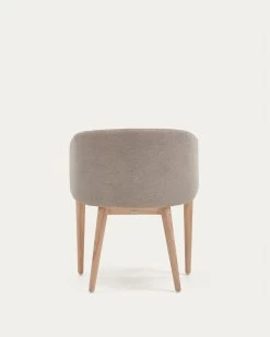 Harlan Brown Chenille Chair With Solid Ash Wood Legs -Quality Furniture Store CC0078KY10 1V05