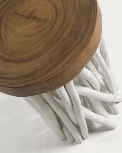 Drom Solid Rain And Teak Wood Side Table à 35 Cm | Kave Home 9 Drom Solid Rain And Teak Wood Side Table à 35 Cm | Kave Home -Quality Furniture Store CC0166M05 1D01