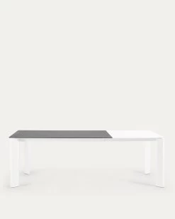 Axis Porcelain Extendable Table In Volcano Rock Finish With White Legs 160 (220) Cm | Kave Home -Quality Furniture Store CC0180VR 1V04
