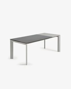 Axis Porcelain Extendable Table In Volcano Rock Finish With Grey Legs 160 (220) Cm | Kave Home 9 Axis Porcelain Extendable Table In Volcano Rock Finish With Grey Legs 160 (220) Cm | Kave Home -Quality Furniture Store CC0183VR 1V02