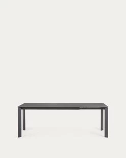 Axis Extendable Porcelain Table With Volcano Rock Finish And Dark Grey Legs 160 (220) Cm | Kave Home -Quality Furniture Store CC0186VR 1V04