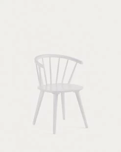 Trise MDF And Solid Rubber Wood Chair With White Lacquer | Kave Home