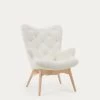 Kody Armchair In Fleece With Solid Beech Wood Legs | Kave Home -Quality Furniture Store CC0235J33 1V01