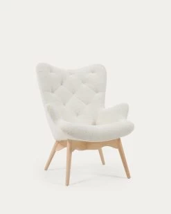 Kody Armchair In Fleece With Solid Beech Wood Legs | Kave Home
