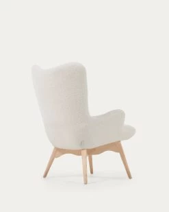 Kody Armchair In Fleece With Solid Beech Wood Legs | Kave Home -Quality Furniture Store CC0235J33 1V02