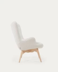 Kody Armchair In Fleece With Solid Beech Wood Legs | Kave Home -Quality Furniture Store CC0235J33 1V03