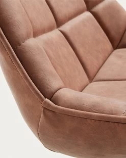 Brown Synthetic Leather Adam Chair | Kave Home -Quality Furniture Store CC0248UE86 1D01