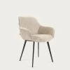 Amira Chair In Beige Chenille With Steel Legs With Black Finish | Kave Home
