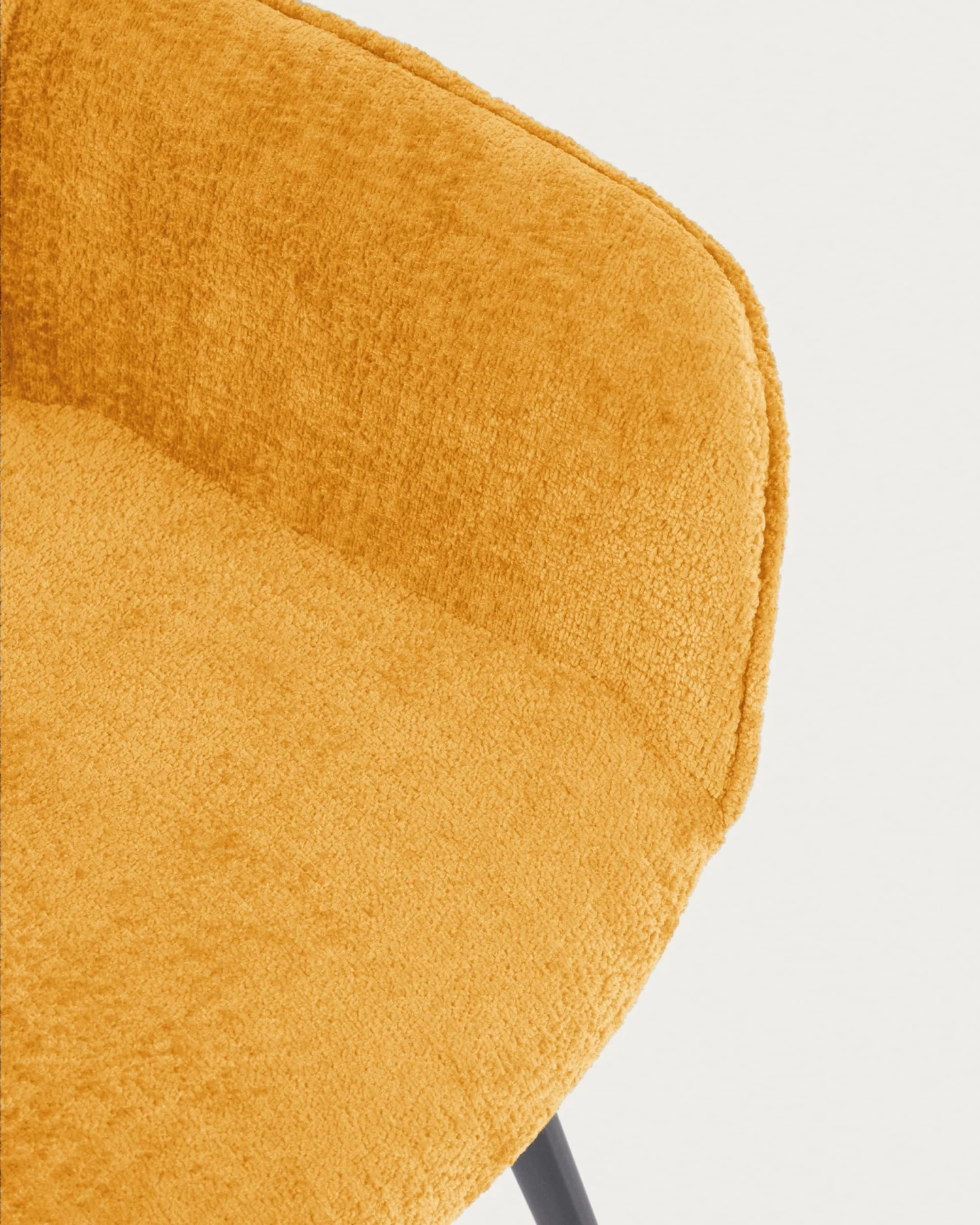 Amira Chair In Mustard Chenille With Steel Legs With Black Finish | Kave Home 5 Amira Chair In Mustard Chenille With Steel Legs With Black Finish | Kave Home - Image 3