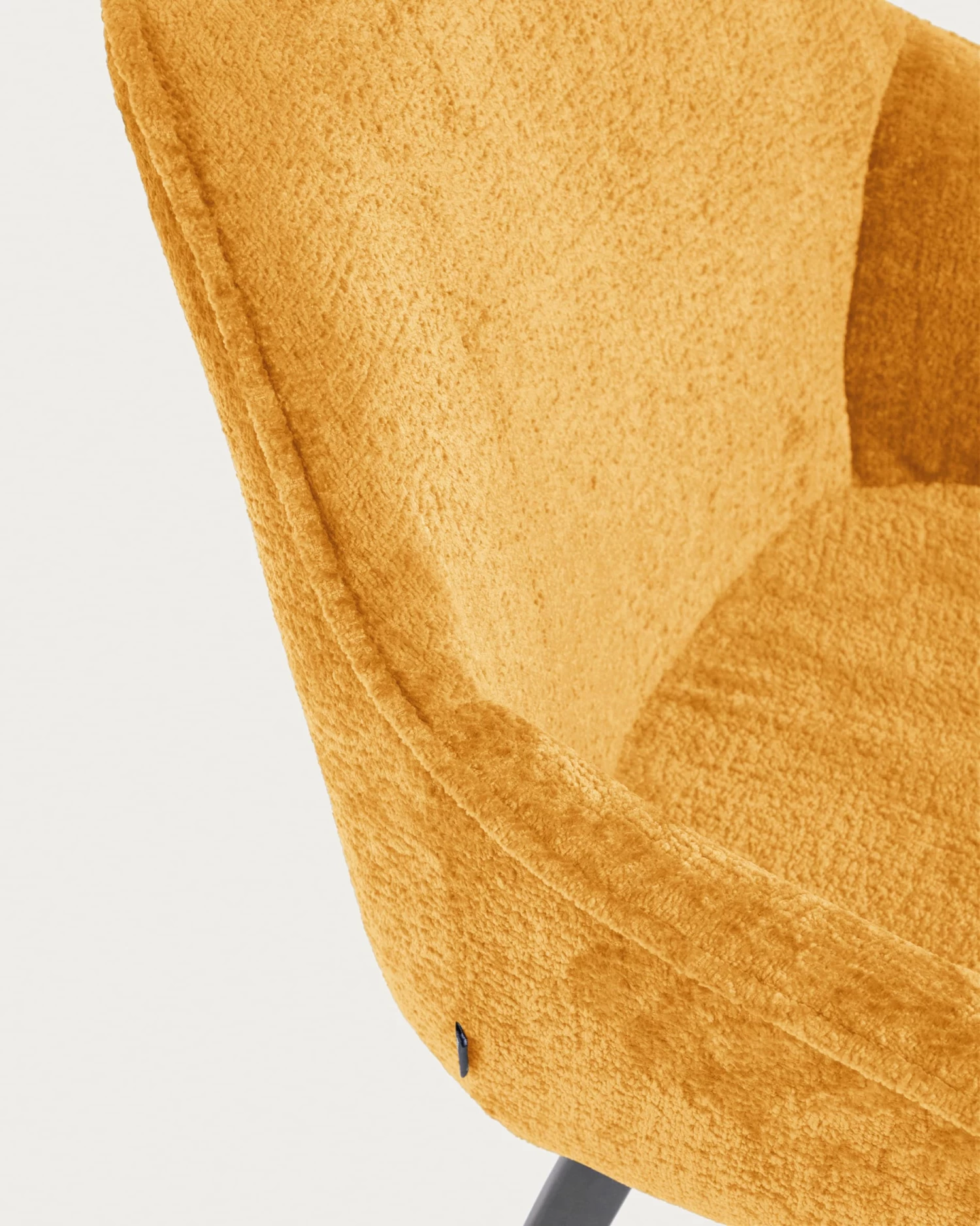 Amira Chair In Mustard Chenille With Steel Legs With Black Finish | Kave Home 9 Amira Chair In Mustard Chenille With Steel Legs With Black Finish | Kave Home - Image 7