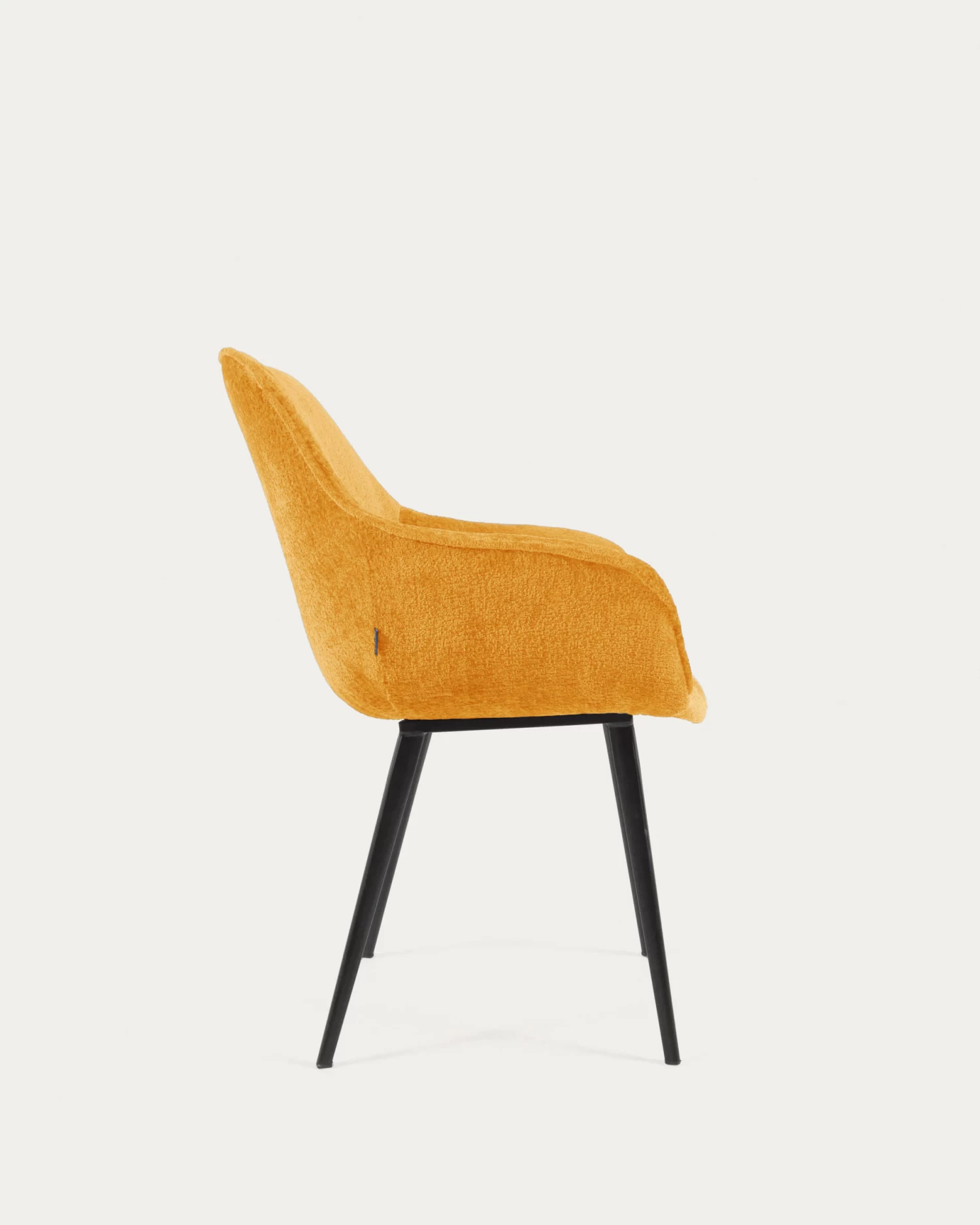 Amira Chair In Mustard Chenille With Steel Legs With Black Finish | Kave Home 8 Amira Chair In Mustard Chenille With Steel Legs With Black Finish | Kave Home - Image 6