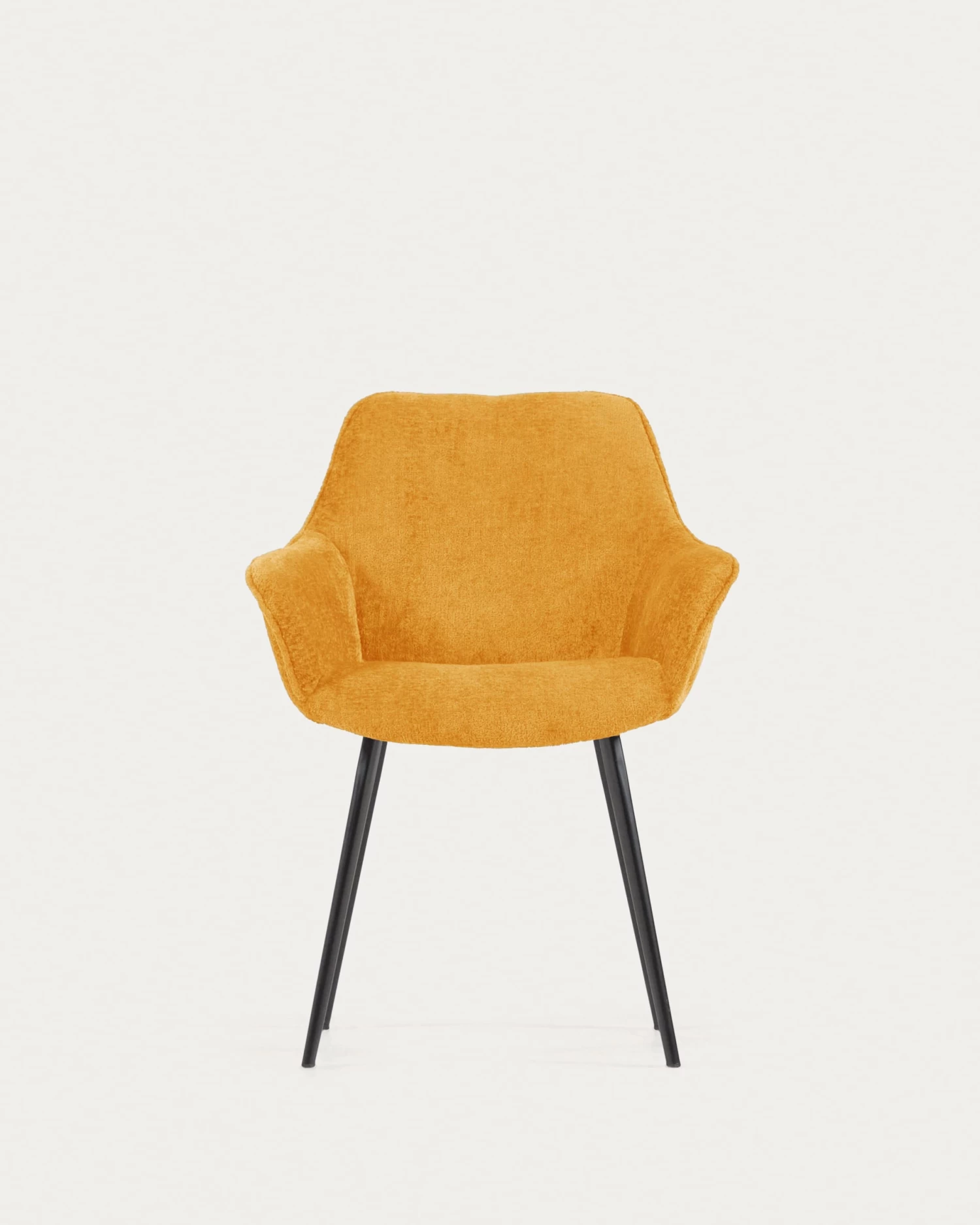 Amira Chair In Mustard Chenille With Steel Legs With Black Finish | Kave Home 11 Amira Chair In Mustard Chenille With Steel Legs With Black Finish | Kave Home - Image 9