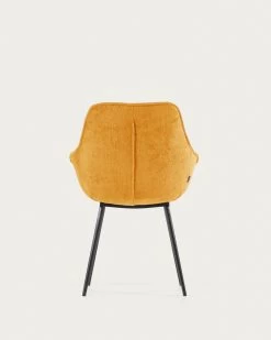 Amira Chair In Mustard Chenille With Steel Legs With Black Finish | Kave Home 21 Amira Chair In Mustard Chenille With Steel Legs With Black Finish | Kave Home -Quality Furniture Store CC0253BG81 1V05