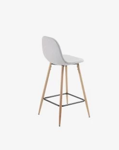 Light Grey Nolite Stool Height 65 Cm | Kave Home 11 Light Grey Nolite Stool Height 65 Cm | Kave Home -Quality Furniture Store CC0276J14H 1V03