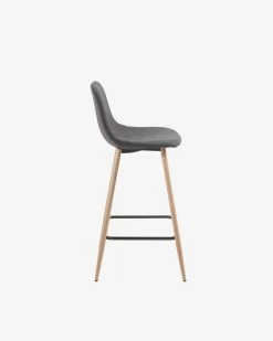 Dark Grey Nolite Stool Height 65 Cm | Kave Home 10 Dark Grey Nolite Stool Height 65 Cm | Kave Home -Quality Furniture Store CC0276J15H 1V02