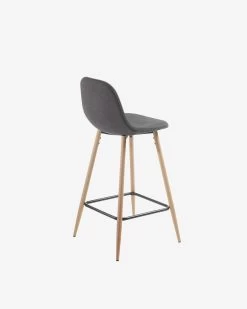 Dark Grey Nolite Stool Height 65 Cm | Kave Home 11 Dark Grey Nolite Stool Height 65 Cm | Kave Home -Quality Furniture Store CC0276J15H 1V03