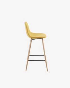 Mustard Nolite Stool Height 65 Cm | Kave Home 10 Mustard Nolite Stool Height 65 Cm | Kave Home -Quality Furniture Store CC0276J81H 1V02