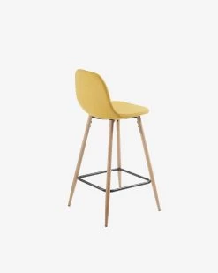 Mustard Nolite Stool Height 65 Cm | Kave Home 11 Mustard Nolite Stool Height 65 Cm | Kave Home -Quality Furniture Store CC0276J81H 1V03